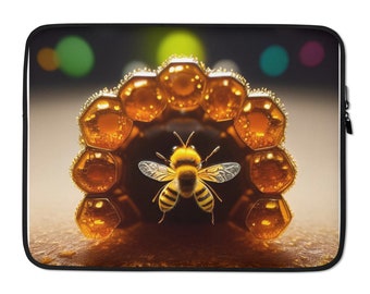 Bee Honeycomb Laptop Sleeve: Padded Neoprene Protector