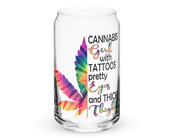 Canna Girl Glass: 16 oz Trendy Beverage Glass