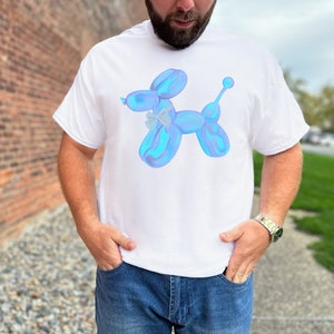 Blue Balloon Dog T Shirt, Dog Shirt, Fun Shirt, Balloon Animal, Summer Shirt, Party Shirt, Retro Shirt