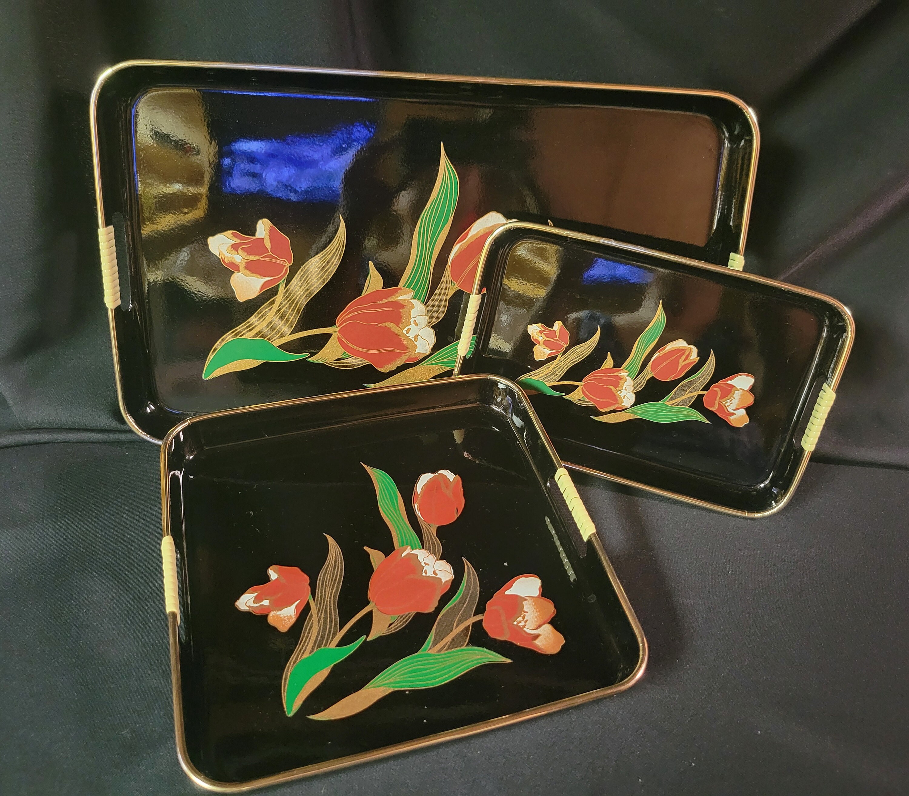 【たぁこ*さま】vintage tray ❀ スポンコリ トレイ Finland Asian Nesting Tray - Etsy