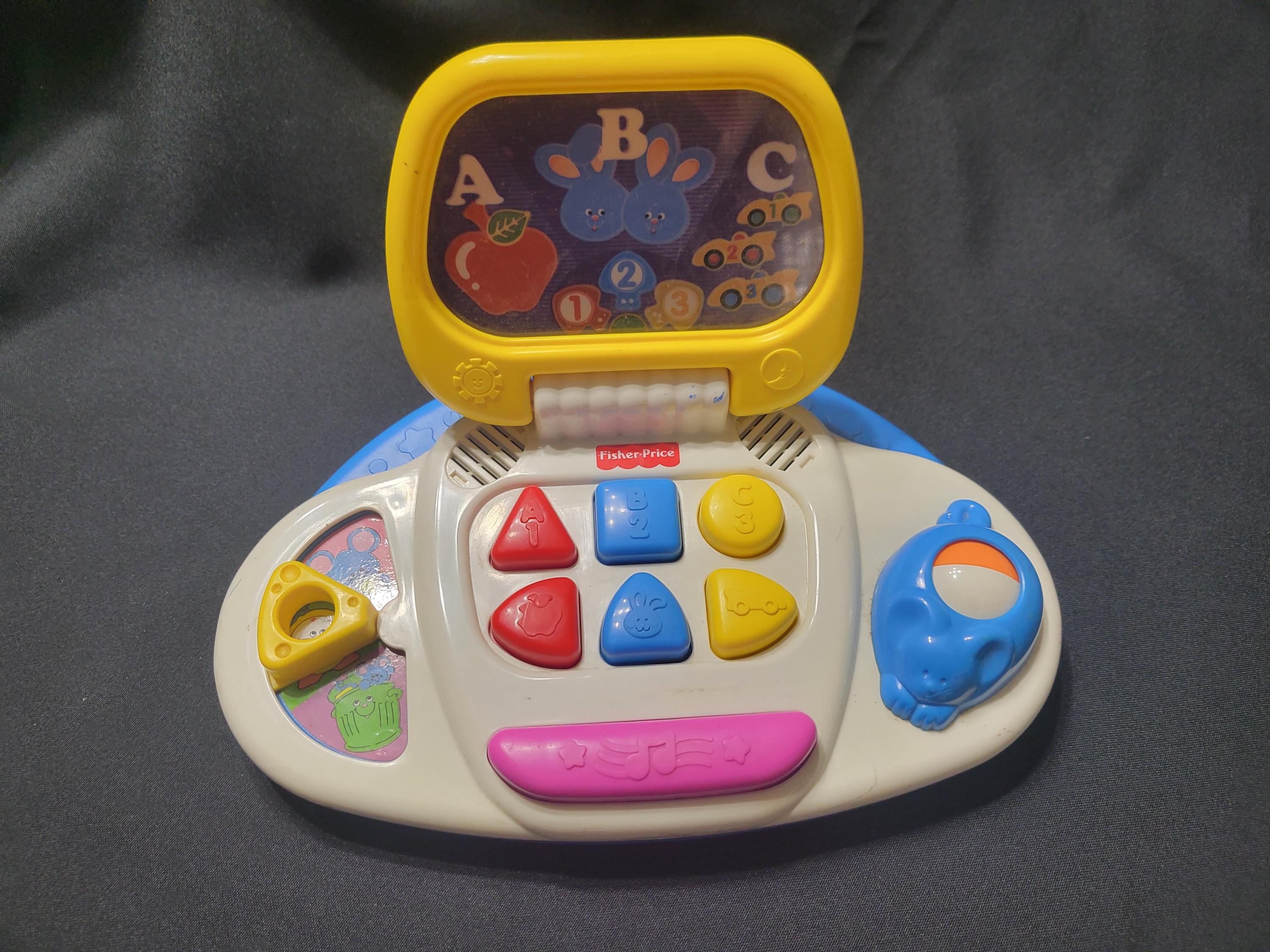 1987 Computer Toy Vintage Fisher Price Laptop Computer Toy Mouse Toddler Collectible ...