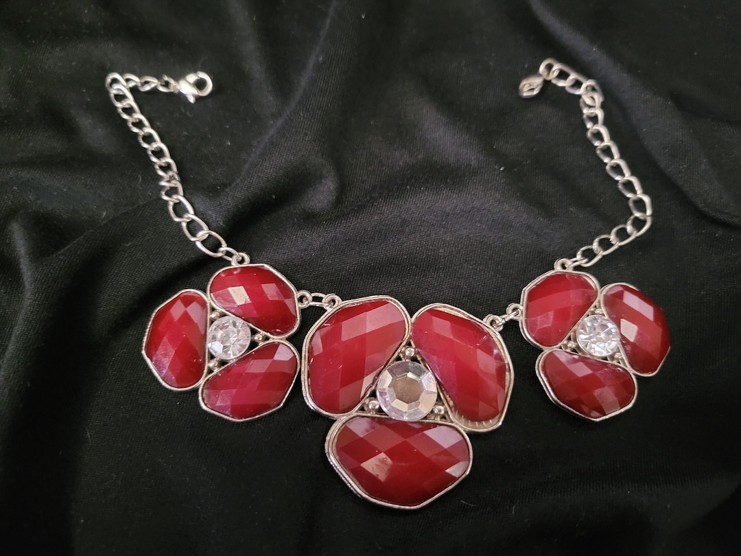 Vintage Ruby Pendants Chain, Multi-use Accessory - Etsy