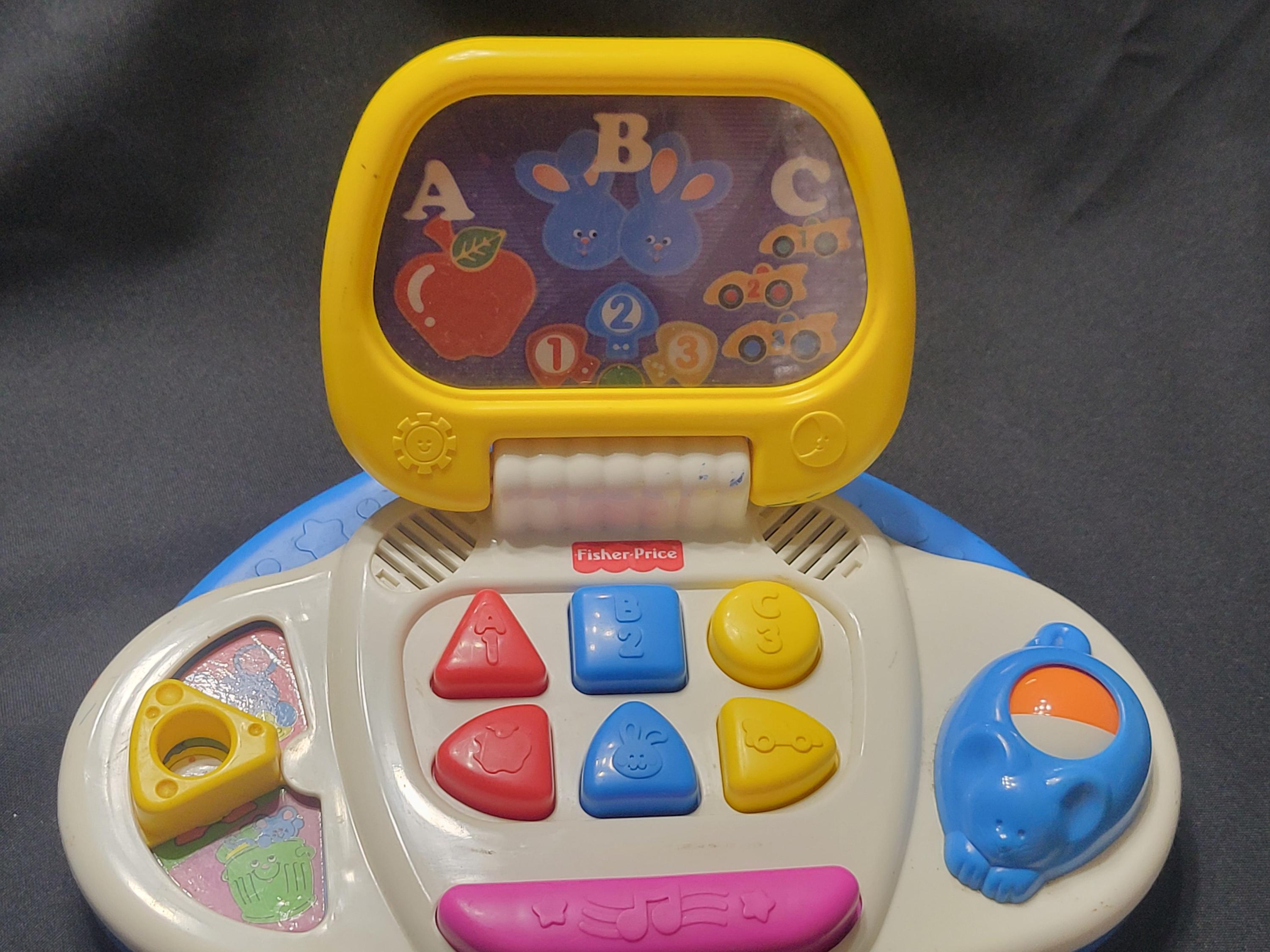 1987 Computer Toy Vintage Fisher Price Laptop Computer Toy Mouse Toddler Collectible ...