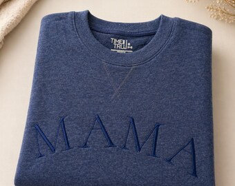 Monochrome MAMA Sweatshirt | Embroidered Mama Crewneck | Minimalist Mom Gift | Mother’s Day Sweatshirt | Neutral Mama Pullover
