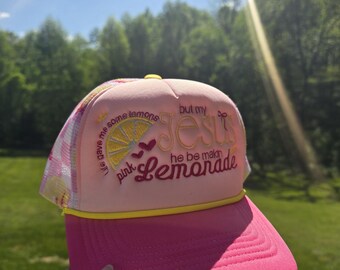Embroidered Lemon Trucker Hat | Cute Summer Hat for Women | Boutique Style Snapback Cap | Trendy Mom Hat | Gift for Her