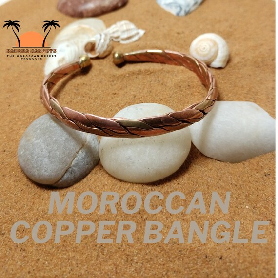 Pure Copper Healing Bracelet,Medical id Cuff Copp… - image 2