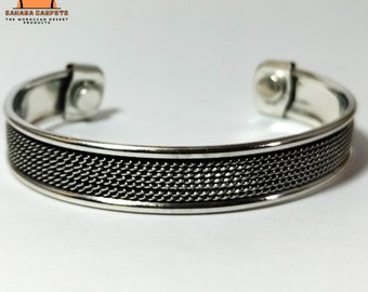 Handmade Pure Silver Bangle,Good-Quality Silver Bohemian Bangle for men,Custom Fit Bangle,Chic Silver Bangle,Unisex Shining Silver Bangle