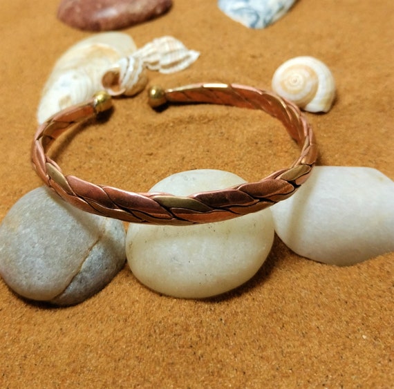 Pure Copper Healing Bracelet,Medical id Cuff Copp… - image 4