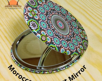 Miroir de poche compact marocain, miroir à main compact et chic, miroir compact personnalisé, miroir compact pour sac à main, miroir de maquillage pour sac à main