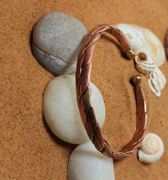 Pure Copper Healing Bracelet,Medical id Cuff Copp… - image 5