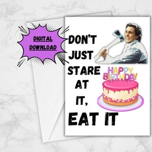 Biglietto d'auguri per American Psycho Scarica Biglietto facile stampabile ispirato al film American Psycho Horror Biglietto per ogni occasione Patrick Bateman