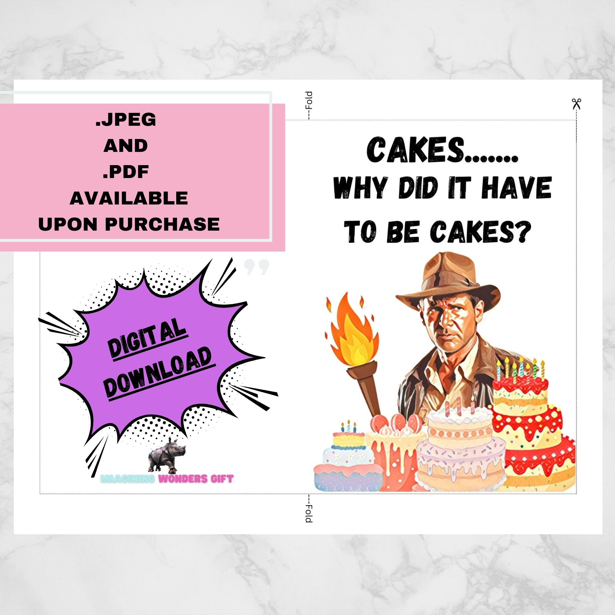 Indiana Jones Card Download Easy Printable Card With Inspired Indiana Jones  Quote Birthday Card Funny Movie Quotes PDF Download Cakes Pun - Etsy