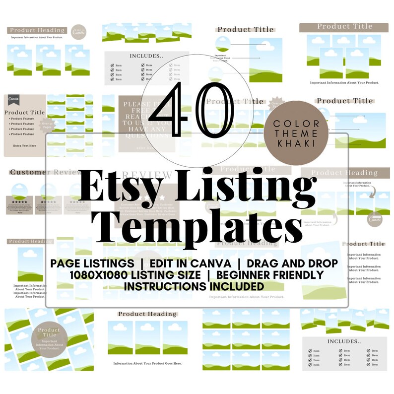 Etsy Printable Listing Templates, Digital Planner Template, Tools for