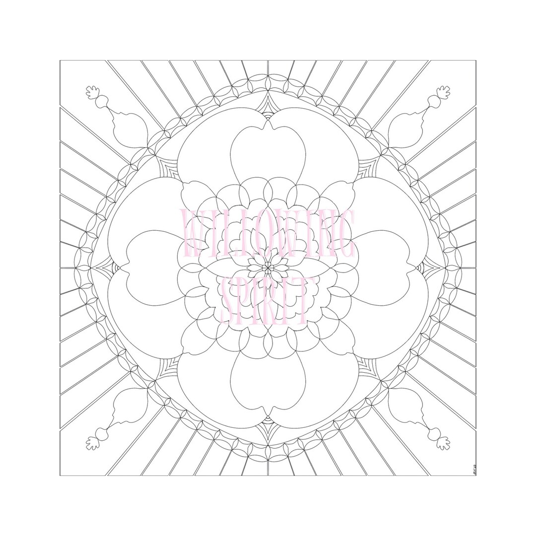 Digital Coloring Page Simple Mandala - Etsy