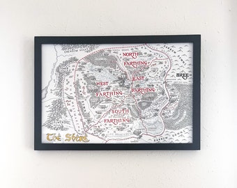手描きトールキン風の地図アートワーク、ホビット庄の地図 - Etsy 日本