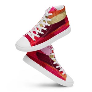 Pink, gold Custom Chuck Taylor style, hi top abstract Sneakers, Retro High Top shoes, gift for girls, Women’s high top canvas shoes, sneaker