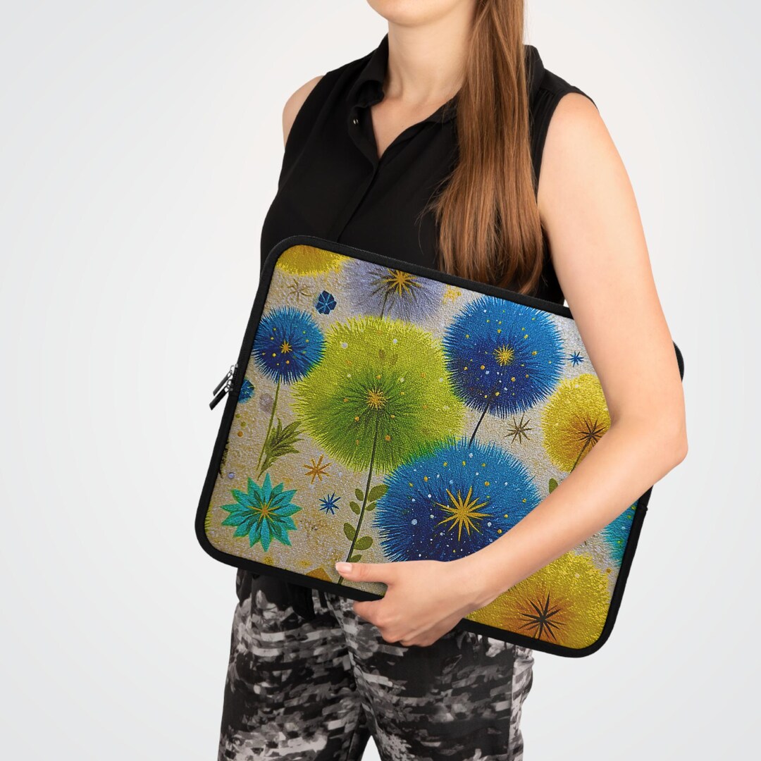 Retro Floral Design 13 15 17 Inch Laptop Sleeve, iPad Case, Home Office ...
