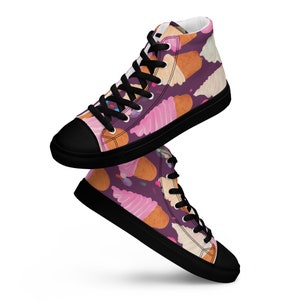 Custom Chuck Taylor style, Ice Cream Cone high top Sneakers, Trendy Back to school shoes, gift for girls, Girly Shoes, Cute shoes for her.