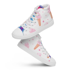 Style Chuck Taylor personnalisé, baskets montantes en cornet de crème glacée, chaussures tendance pour la rentrée, cadeau pour fille, chaussures girly, jolies chaussures pour filles