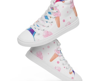 Custom Chuck Taylor style, Ice Cream Cone high top Sneakers, Trendy Back to school shoes, gift for girls, Girly Shoes, Cute shoes for girls