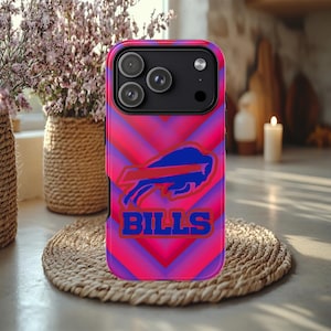 Buffalo Bills Pink Tough Case for Sports Fans, NFL Accessories, Gift for Football Lovers, Galaxy S 23 24 25 26 ultra, iphone 15 16 17 pro