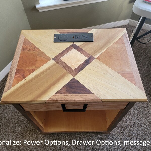 Solid Wood Nightstand Etsy