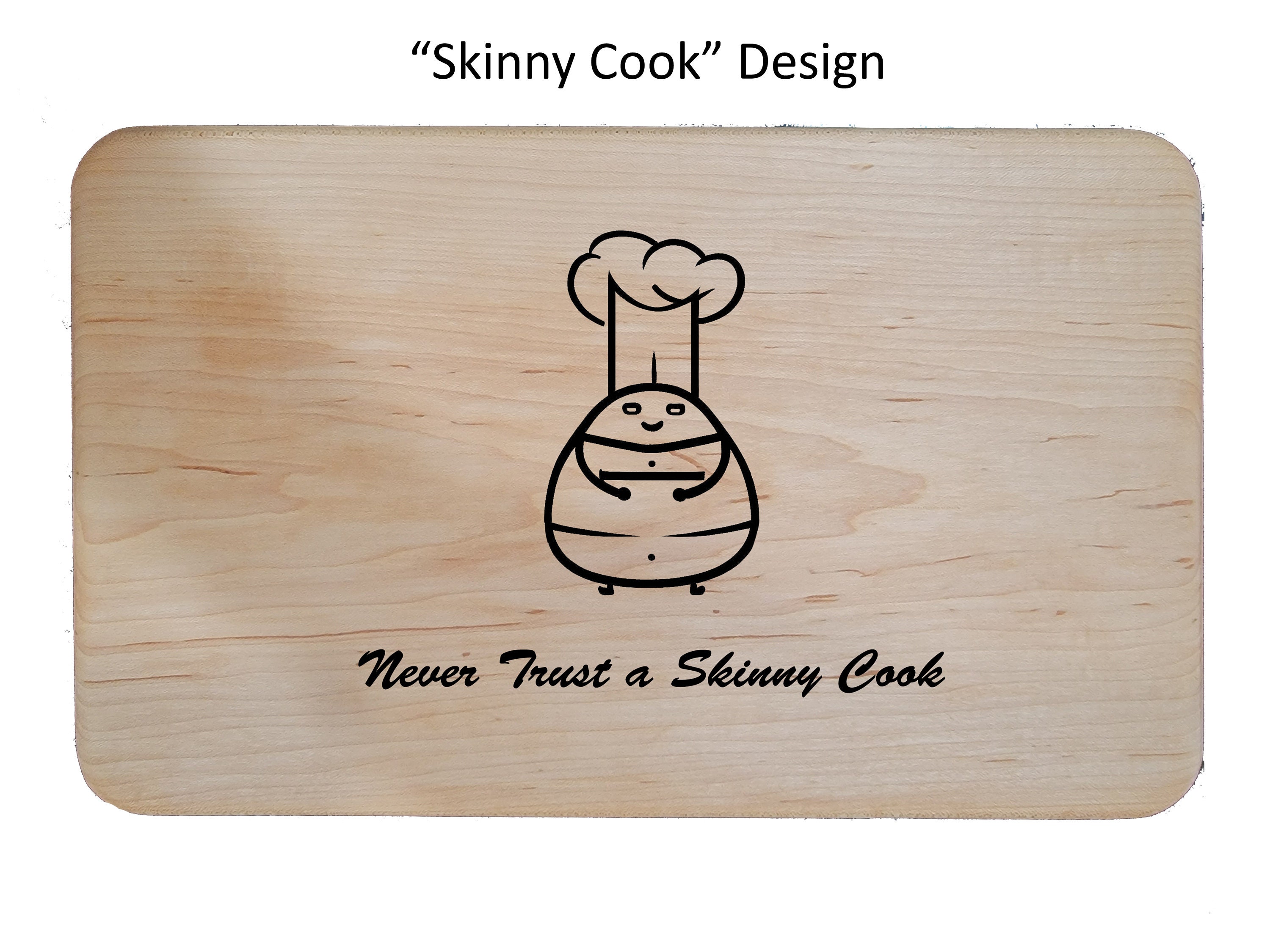 Fun Personalized Cutting Board, 4 Fun Laser Engravings, 14.5x9 Board