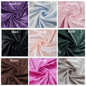 Crushed Velvet Fabric Craft Stretch Velour Material - Soft Furnishing & Craft Velour Fabric - 150cm Wide