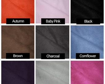 Premium Faux Suede Polyester Fabric Upholstery Soft Furnishing Material 225gsm - 150cm Wide