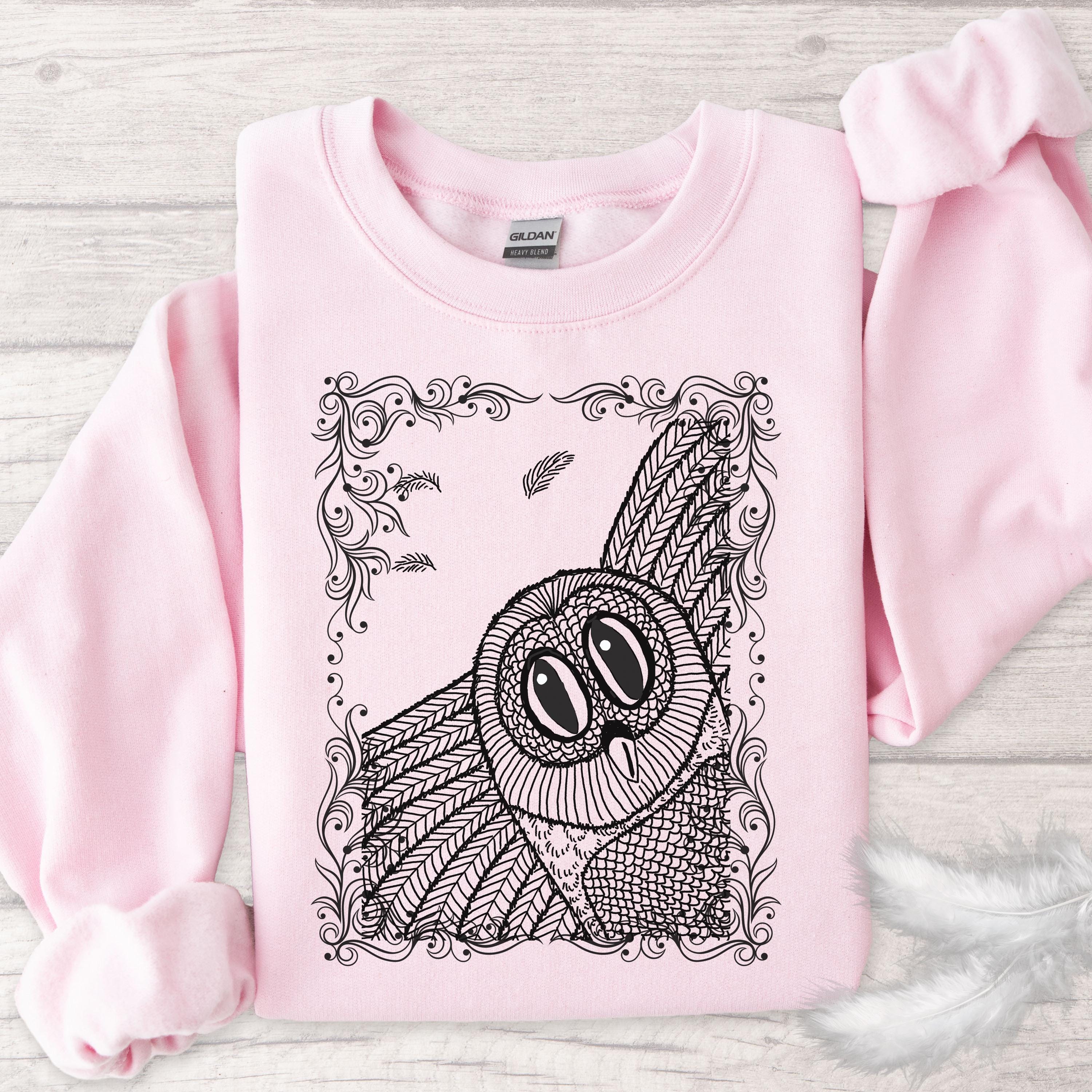 Funny Cartoon Owl Sweatshirt: Hand-Drawn Bird Lover Gift