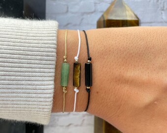 Your choice green aventurine, tigers eye, tourmaline crystal bracelet | success | luck | protection | negative energy blocker | empath