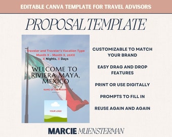 Riviera Maya All Inclusive Proposal Template for Travel Agents | Canva Template | Travel Advisor Templates | Editable Proposal Template