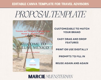 Tulum All Inclusive Proposal Template for Travel Agents | Canva Template | Travel Advisor Templates | Editable Proposal Template