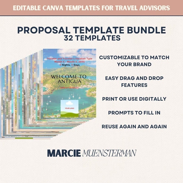 All Proposal Templates Caribbean, Mexico & Hawaii Bundle for Travel Agents | Canva Template | Advisor Templates | Editable Proposal Template