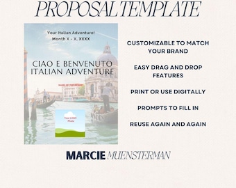 Venice, Italy Proposal Template for Travel Agents | Canva Template | Travel Advisor Templates | Editable Travel Template