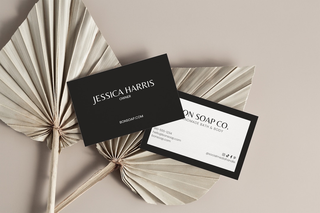 Design Your Own Business Card Template Editable Canva Double Etsy