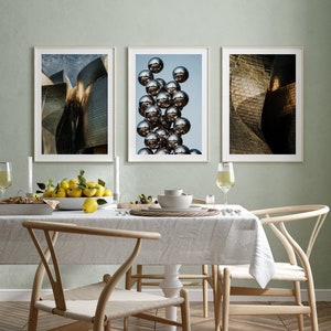 Set of 3 Prints, Guggenheim Bilbao Museum Art Print, Bilbao Spain Wall Art, Abstract Fine Art Print, Art Lover Photo Gift, Home Office Decor