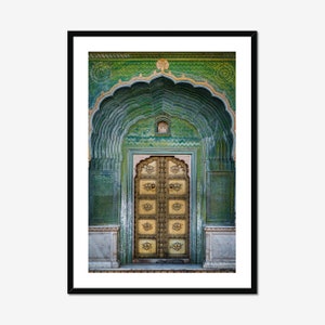 Indian Door Wall Art, Jaipur City Hall Fine Art Photo, Rajasthan India Travel Poster, Framed or Unframed Print, Unique Photo Gift