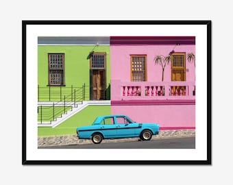 Bo-Kaap Art Print, Vintage Car Photography, Colorful Cape Town Wall Art