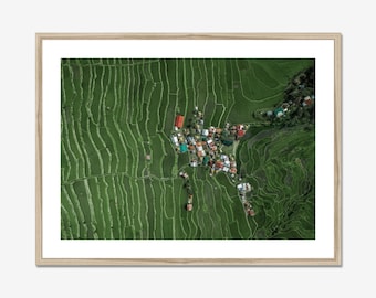 Stampa aerea delle terrazze di riso di Batad, fotografia di viaggio nelle Filippine