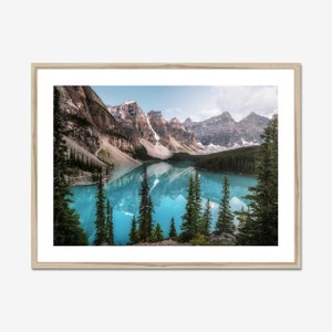 Banff Canada Fine Art Print, Moraine Lake Poster, Canadian Rockies Framed Wall Art, Glacial Lake Photo Gift, Mountain Cabin and Home Decor