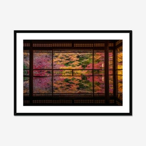 Herbst Saison Kunstdruck, Kyoto Japan Wand Kunst, Zen Wohnkultur, Buddhistischer Tempel gerahmtes Kunstwerk, Herbst Saison Fine Art Print