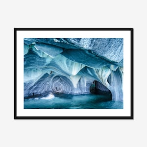 Marble Caves Fine Art Print, Patagonia Chile Travel Photography, Rock Formations Framed Wall Art, Blue Home Decor, Unique Art Photo Gift