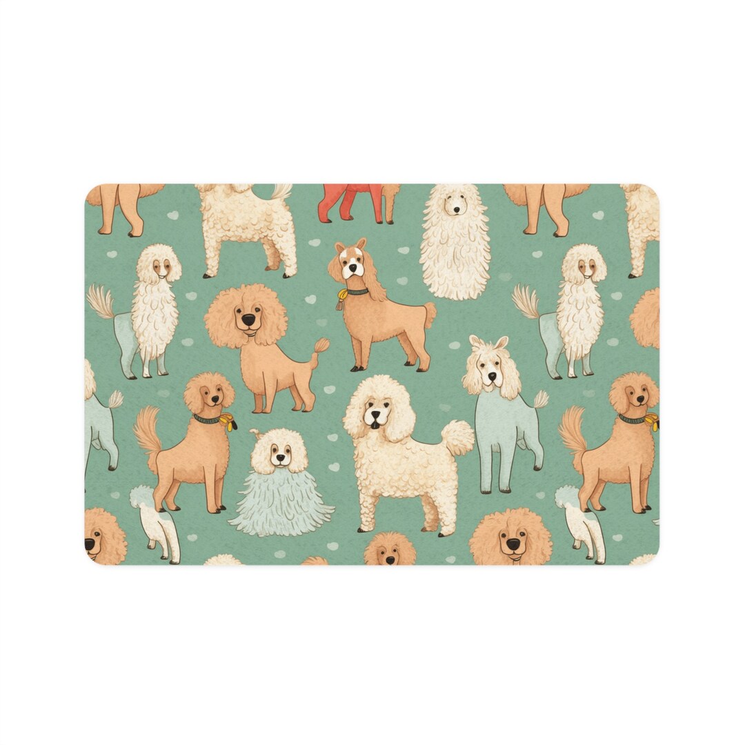 Poodle Mat Food Placement Dog Design Puppy Dog Pet Placemat Etsy
