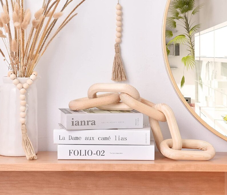 New Narural Wood Chain Link Decoration Hand Carved Decorative Etsy UK