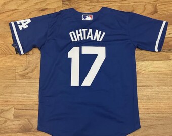 Shohei Ohtani #17 Los Angeles Dodgers Blue KID Jersey Stitched YOUTH Medium Player Replica NEW