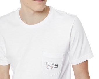 Papa Bear Minimalist Korean Pocket Tee - 아빠 (Appa) Bear