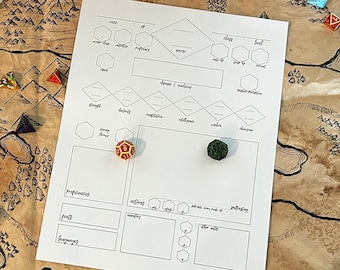 5e Hoja de personaje Minimalista Mini - D&D, PDF, Rellenable, Apto para impresora, NPC