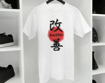 Kaizen: SVG PNG, filosofía japonesa, impresión digital, camiseta motivacional de mejora continua, ropa urbana minimalista