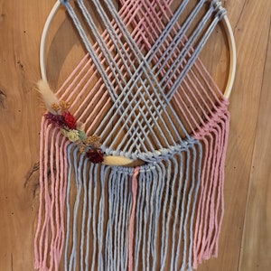 Macrame wreath and dried flowers